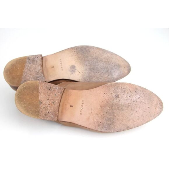 Nisolo TAN BROWN GENUINE LEATHER POINTED TOE LOW HEEL SLIP ON LOAFER SHOES Sz 8 - Picture 10 of 10